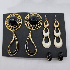 Classy 1980's Metal Fashion Earring Set of 4